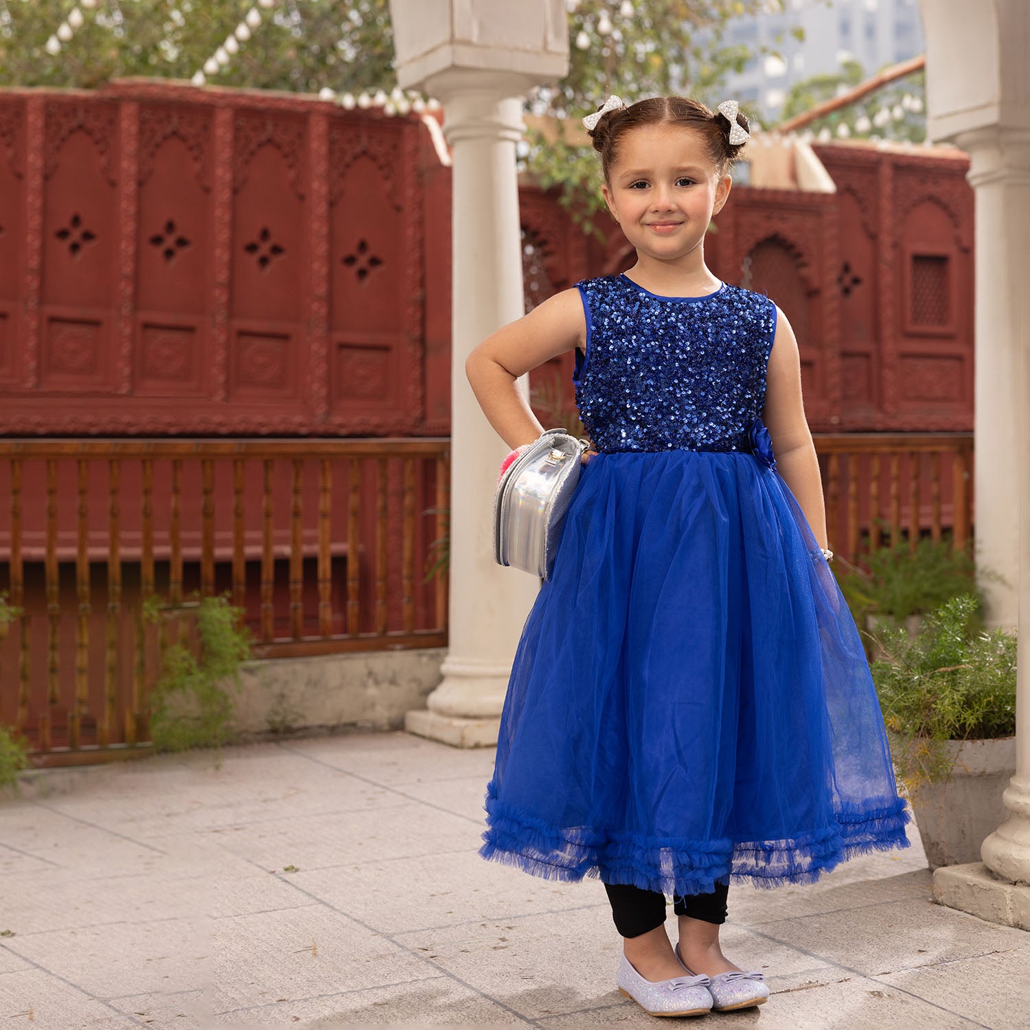 Royal blue frock sales for baby girl