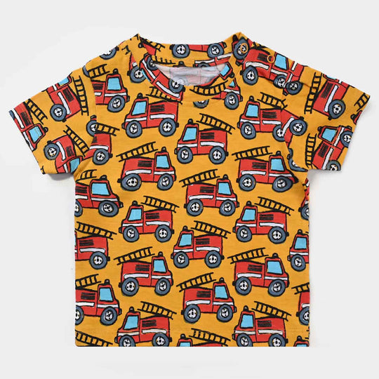 Infant Boys Cotton Jersey Round Neck T-Shirt Truck-L.Chrome