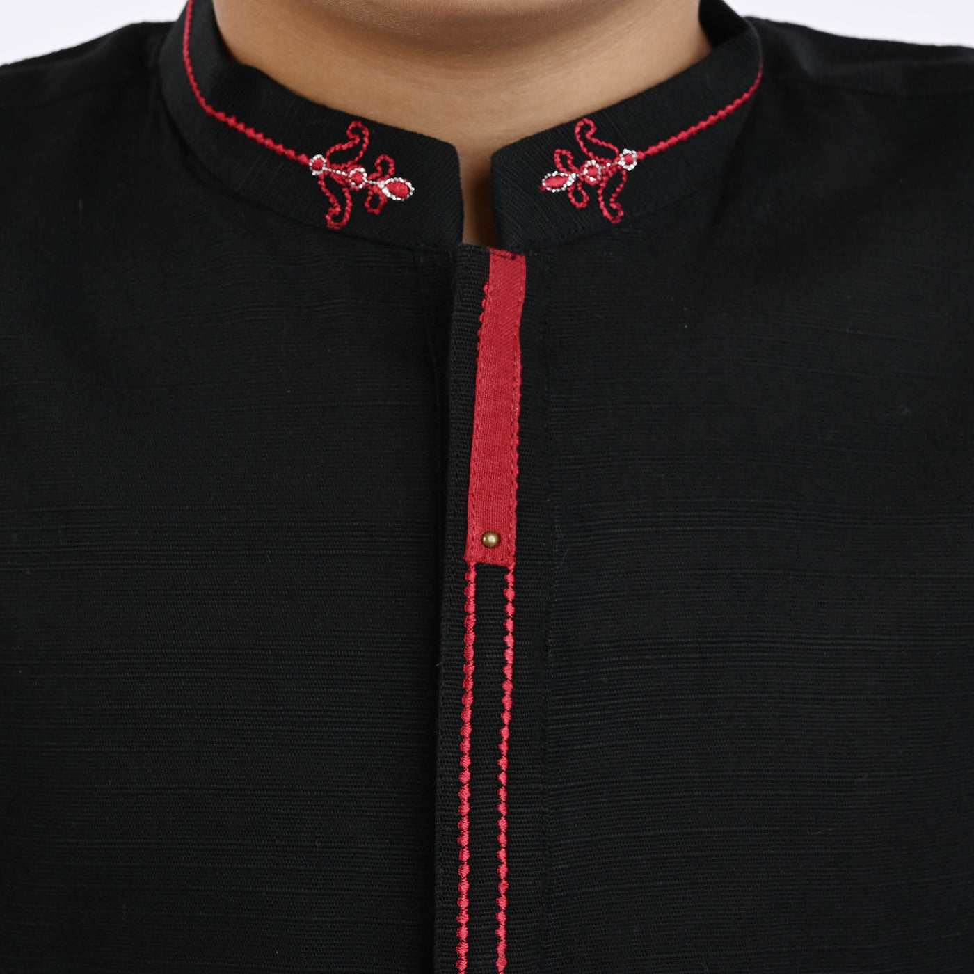 Boys khaddar 2 piece suit Embroidered-BLACK
