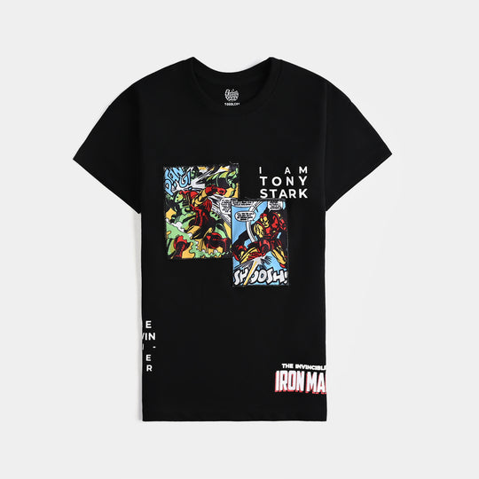 Boys Cotton Jersey T-Shirt H/S -Jet Black