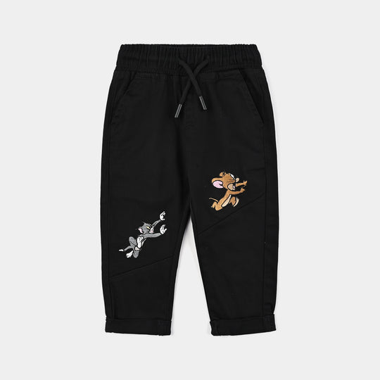 Infant Boys Cotton Twill Pant-BLACK