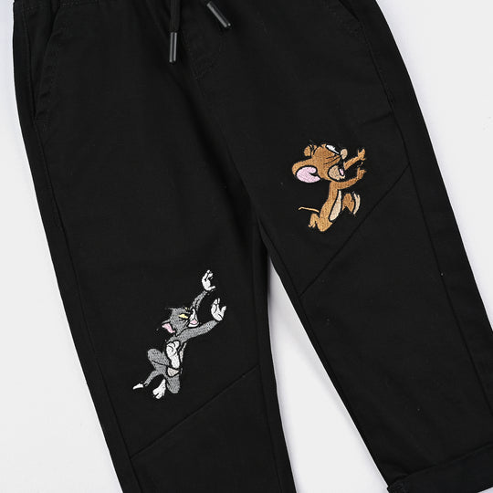 Infant Boys Cotton Twill Pant-BLACK