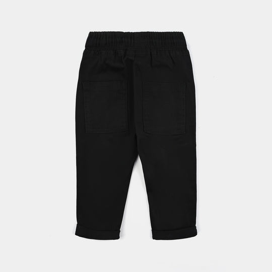 Infant Boys Cotton Twill Pant-BLACK