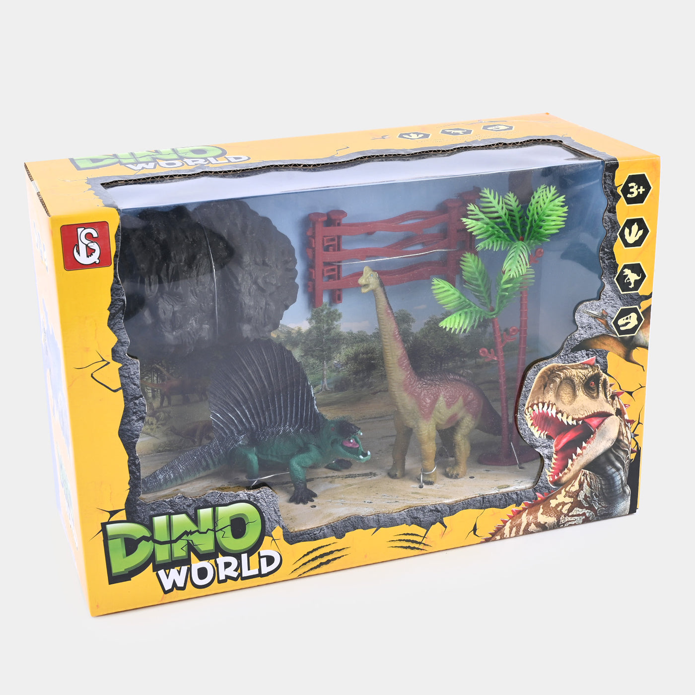 Dinosaurs With Stone Fence For Kids
