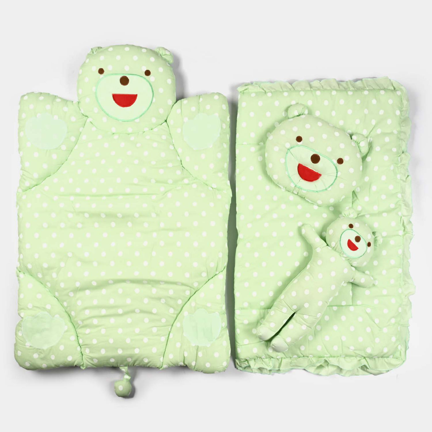 Blanket With Mattress Bear Face | Green