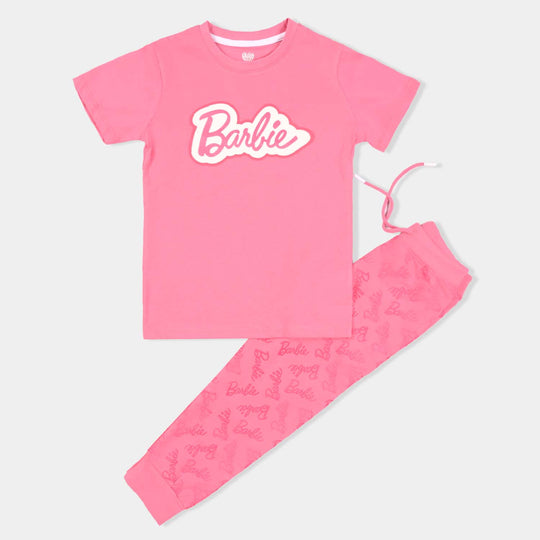 Girls Jersey/Terry 2 Piece Suit - Pink
