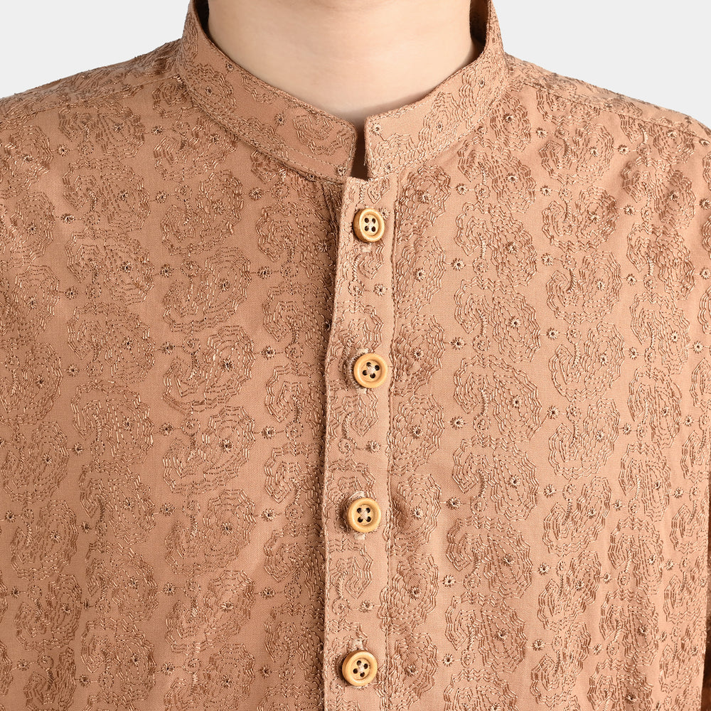 Boys Chicken Kari Kurta-BEIGE