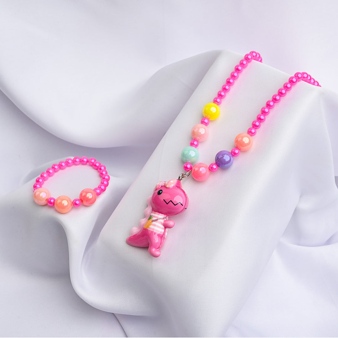 GIRLS CHARM BEADED NECKLACE & BRACELET