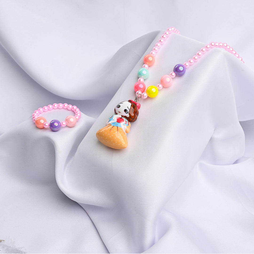 GIRLS CHARM BEADED NECKLACE & BRACELET