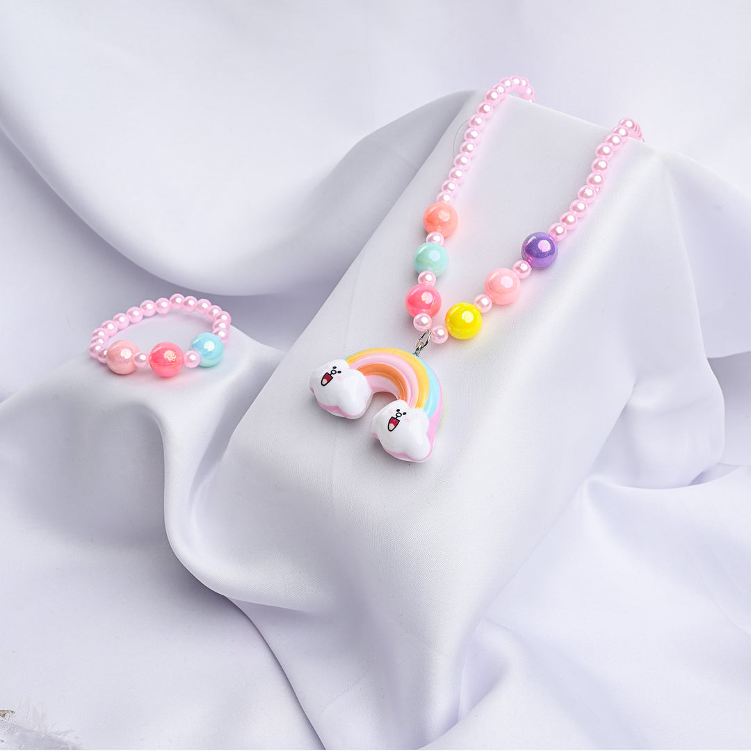 GIRLS CHARM BEADED NECKLACE & BRACELET