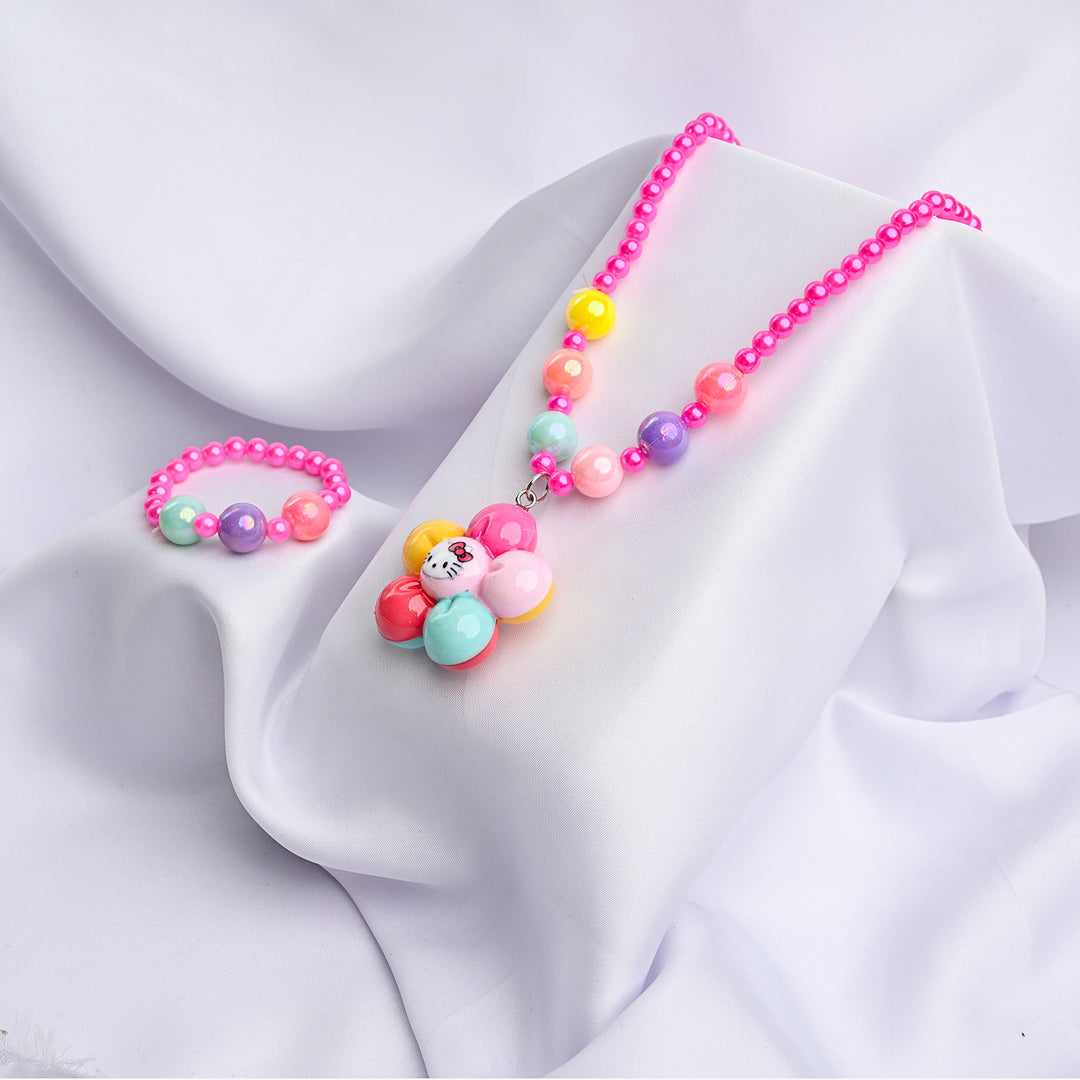 GIRLS CHARM BEADED NECKLACE & BRACELET