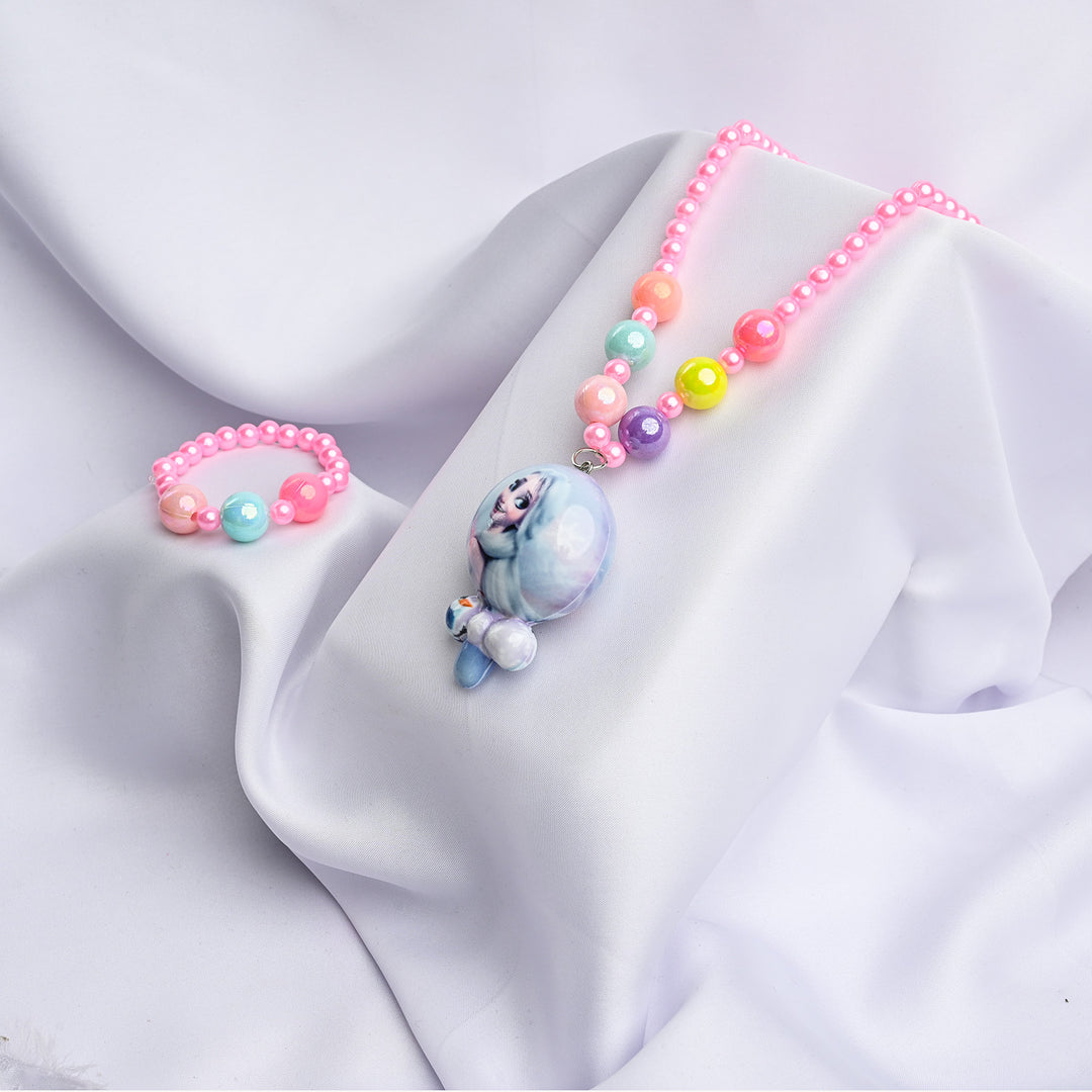GIRLS CHARM BEADED NECKLACE & BRACELET