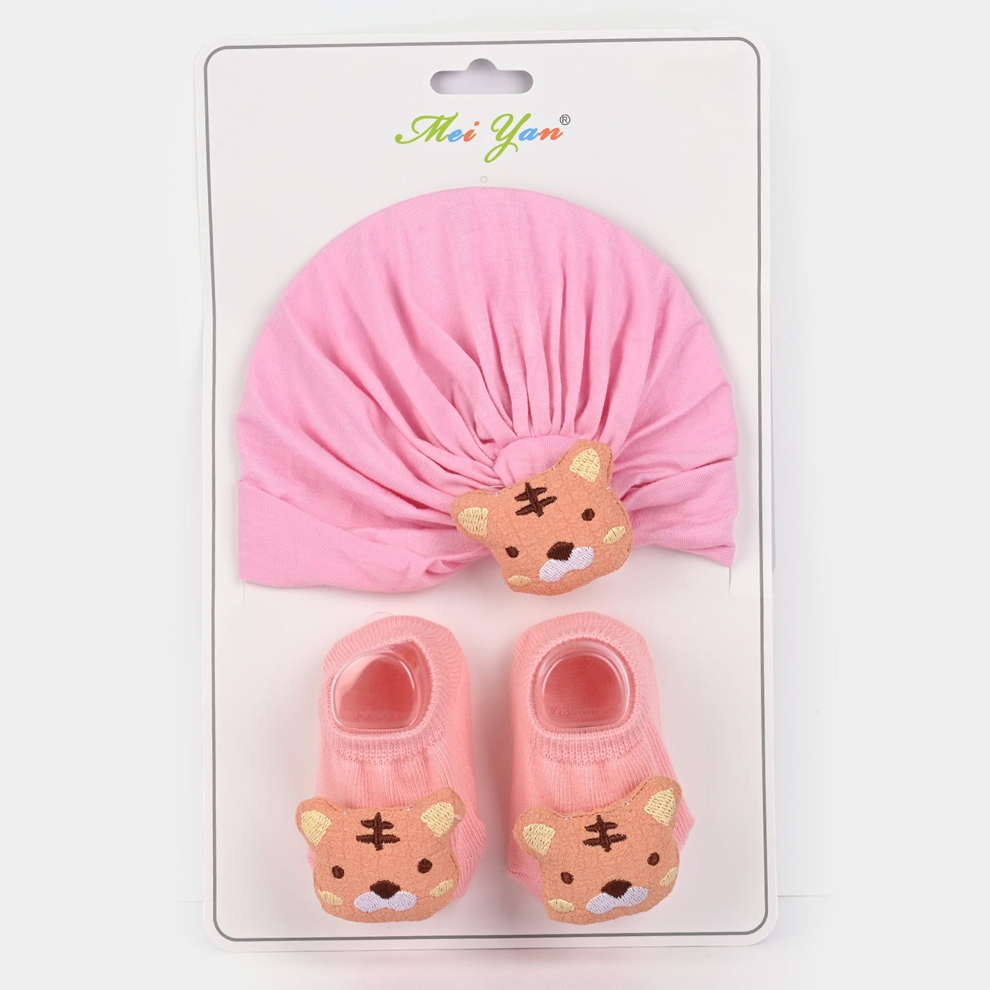 Infant Baby Care 2PCs Set Cap With Socks | Pink