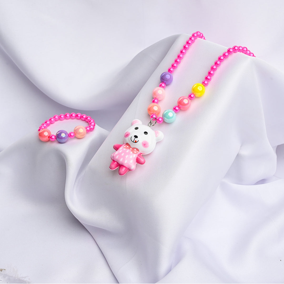 GIRLS CHARM BEADED NECKLACE & BRACELET