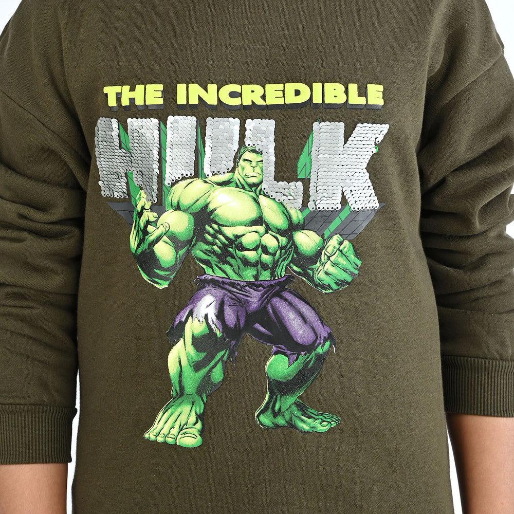 Boys Fleece Sweatshirt Character-Olive