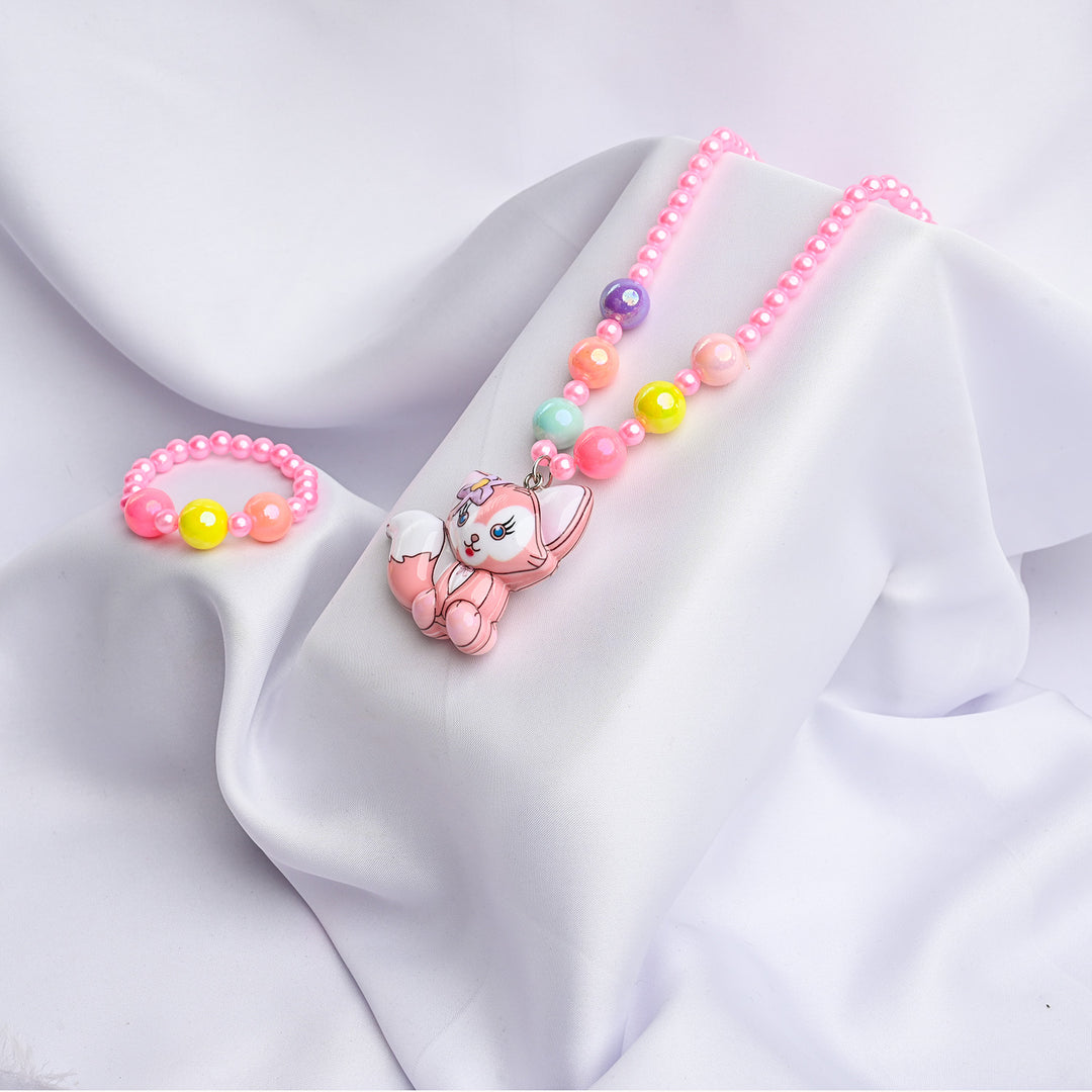 GIRLS CHARM BEADED NECKLACE & BRACELET