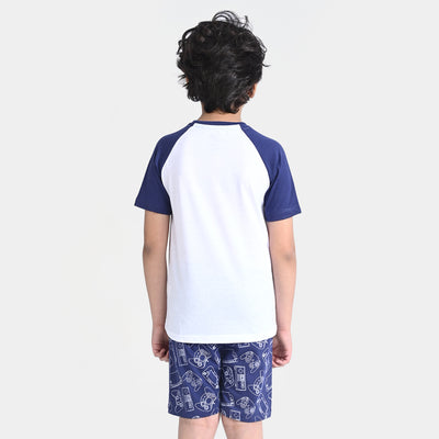 Boys PC Jersey Night suit Play Game-NAVY