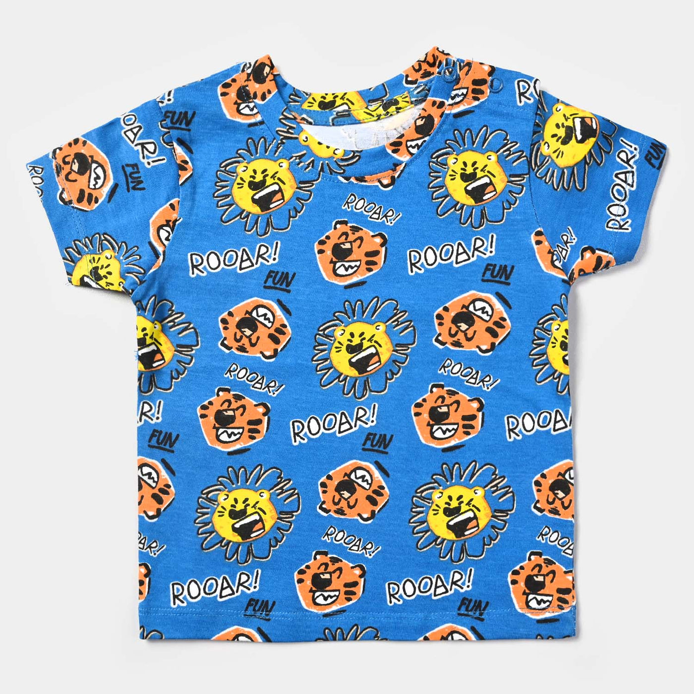 Infant Boys Cotton Jersey T-Shirt Lion Roar-True Navy