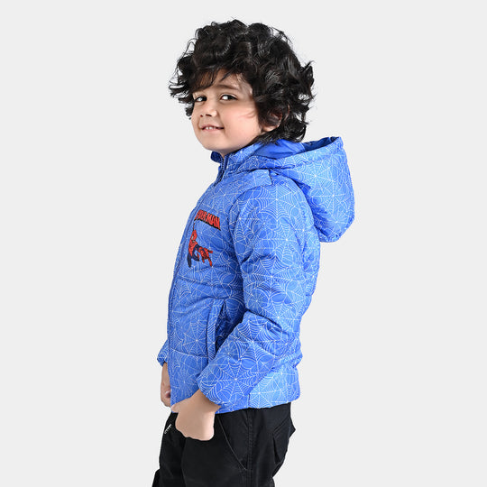 Boys Mix Taffeta Quilted Jacket Character-Printed