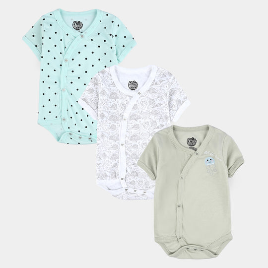 Pack Of 3 Infant Unisex Cotton Cut Design Romper Set