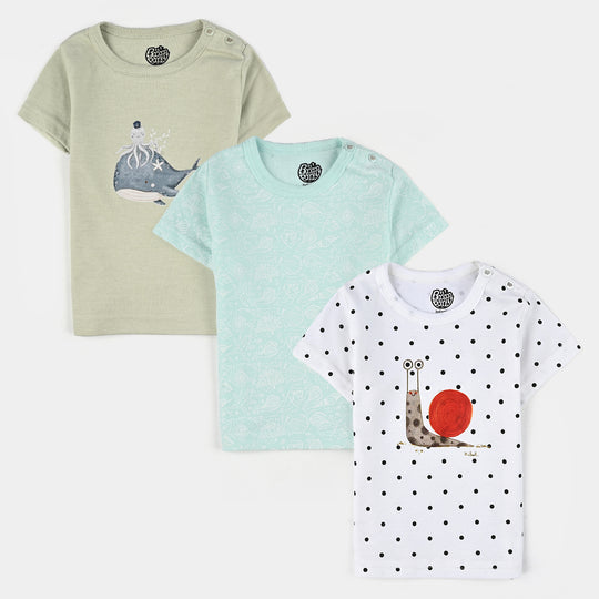 Pack Of 3 Infant Unisex Cotton Short Sleeves T-Shirt Set