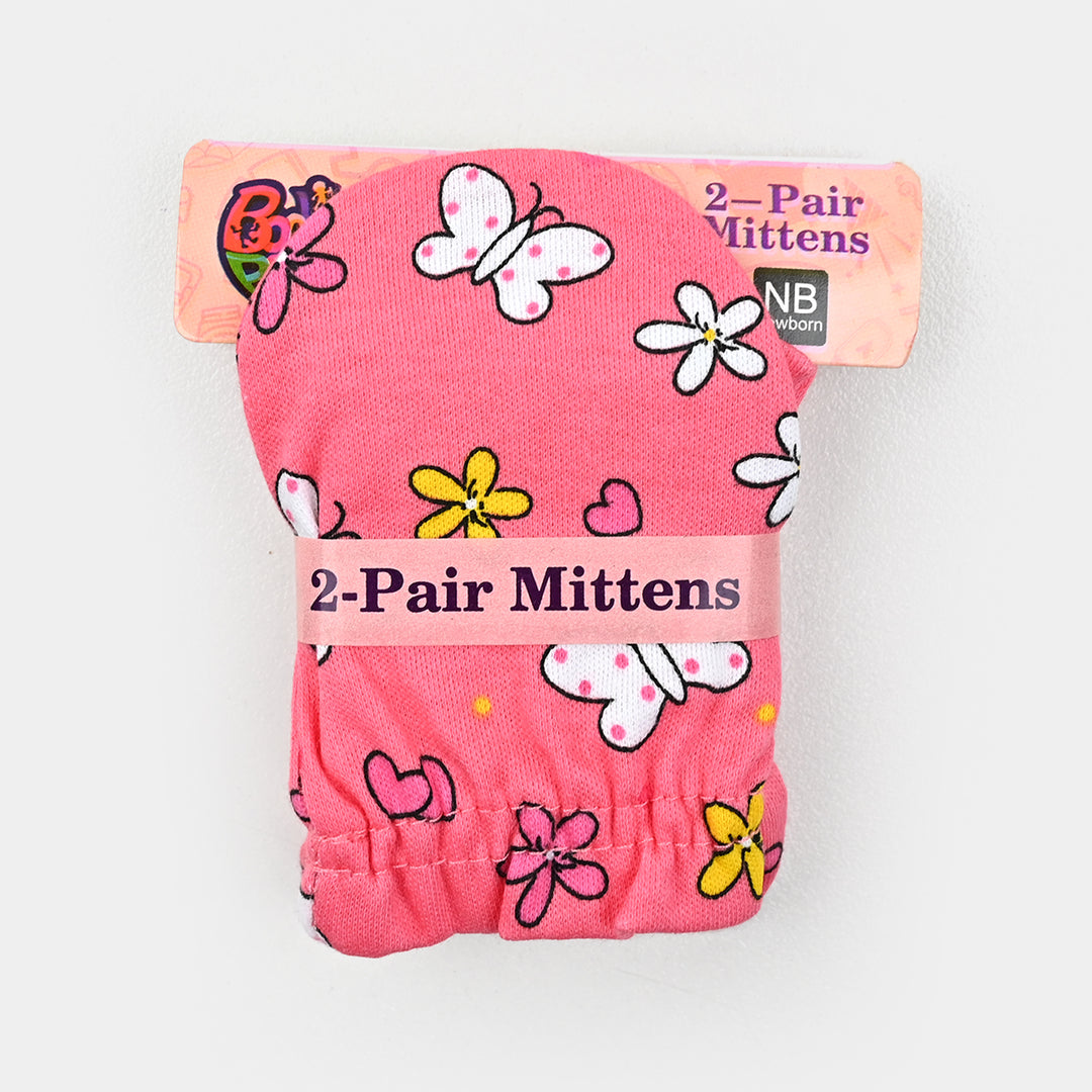 Infant Cotton Interlock  Mitten Set Bunny