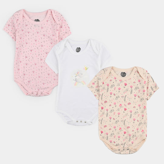 Pack OF 3 Infant Unisex Short Sleeves Romper/Bodysuit Set