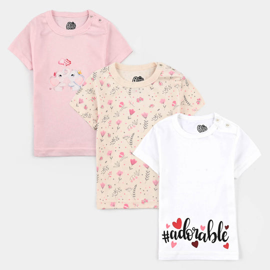 Pack Of 3 Infant Unisex Cotton Short Sleeves T-Shirt Set