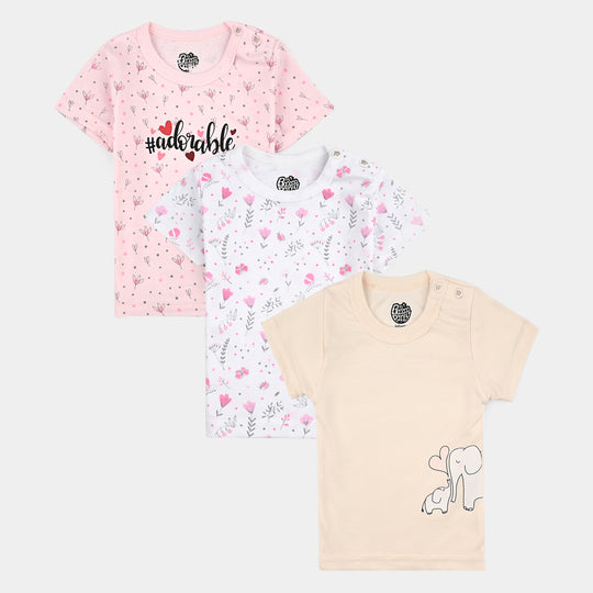 Pack Of 3 Infant Unisex Cotton Short Sleeves T-Shirt Set