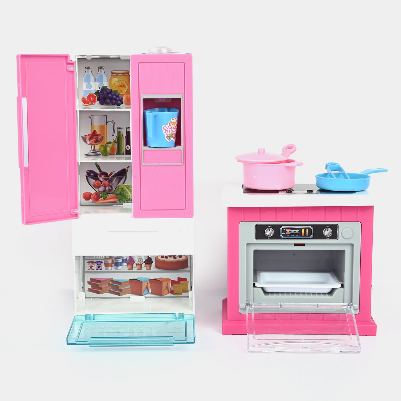 Doll With Kitchen Play Set For Girls