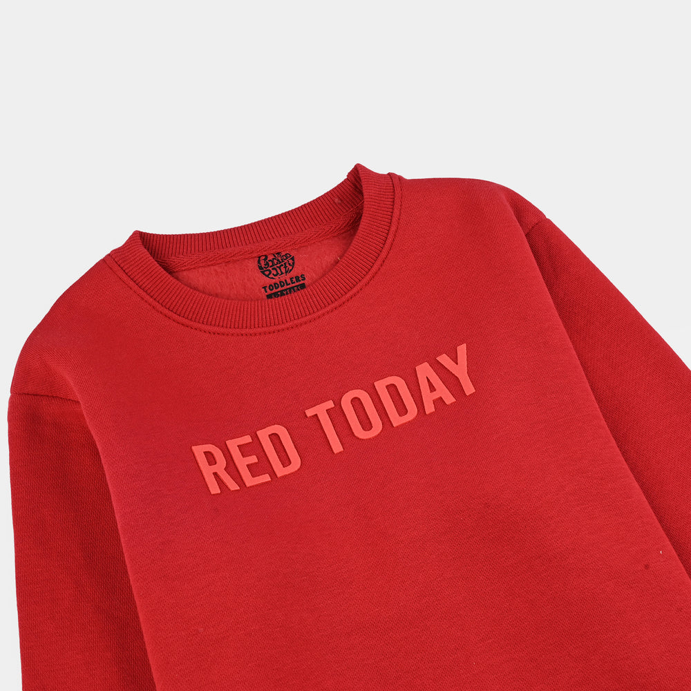 Boys Fleece Sweatshirt Red Today-Salsa