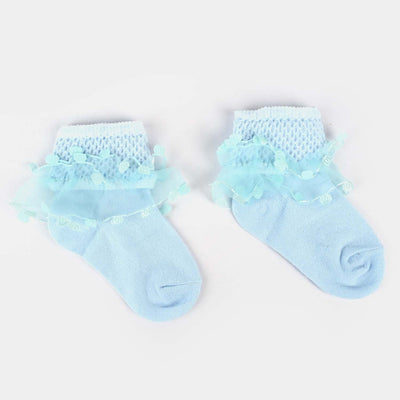 Girls Fashion Frill Socks -Blue