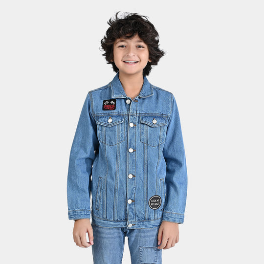 Boys Denim rigid Woven Jacket-LT.Blue