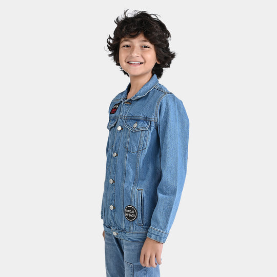 Boys Denim rigid Woven Jacket-LT.Blue