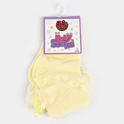Girls Fashion Frill Socks -Yellow