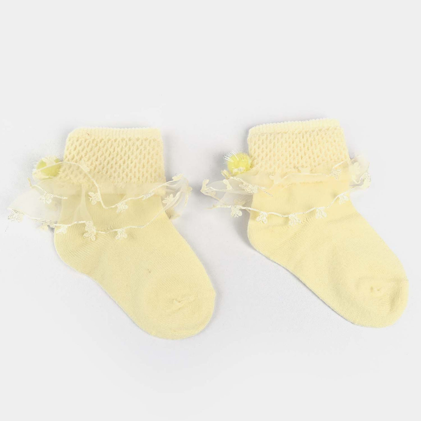 Girls Fashion Frill Socks -Yellow