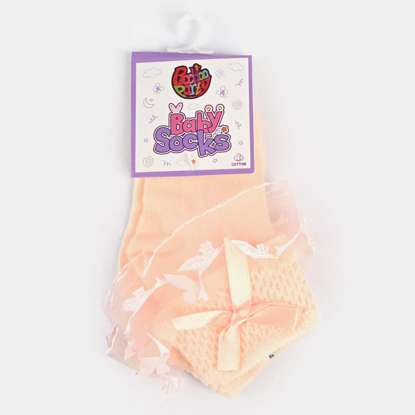 Girls Fashion Frill Socks E -Orange