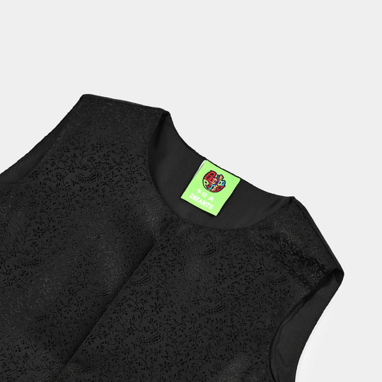 Infant Boys Poly Viscose Waist Coat Funk - BLACK