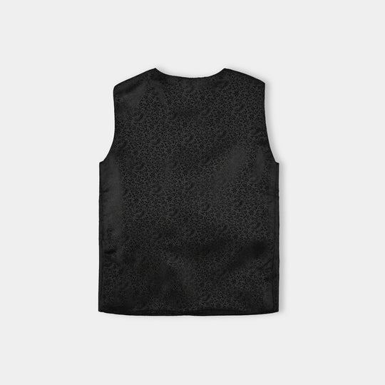 Infant Boys Poly Viscose Waist Coat Funk - BLACK