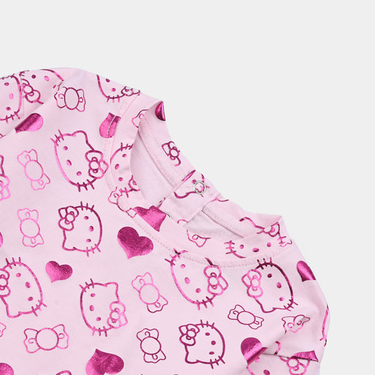 Infant Girls Lycra Jersey T-Shirt F/S - Pink