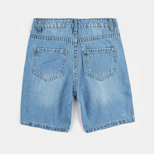 Boys Denim Stretch Short Life Is Good-LT.Blue