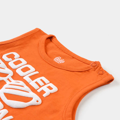 Infant Boys Cotton Jersey Sando Cooler Version-B/Orange