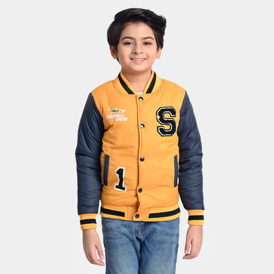 Boys Taffeta Quilted Jacket Base Bell Crew- Yellow