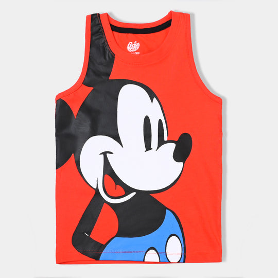 Boys Slub Jersey Sando Character-C.tomato