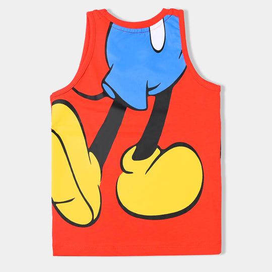 Boys Slub Jersey Sando Character-C.tomato