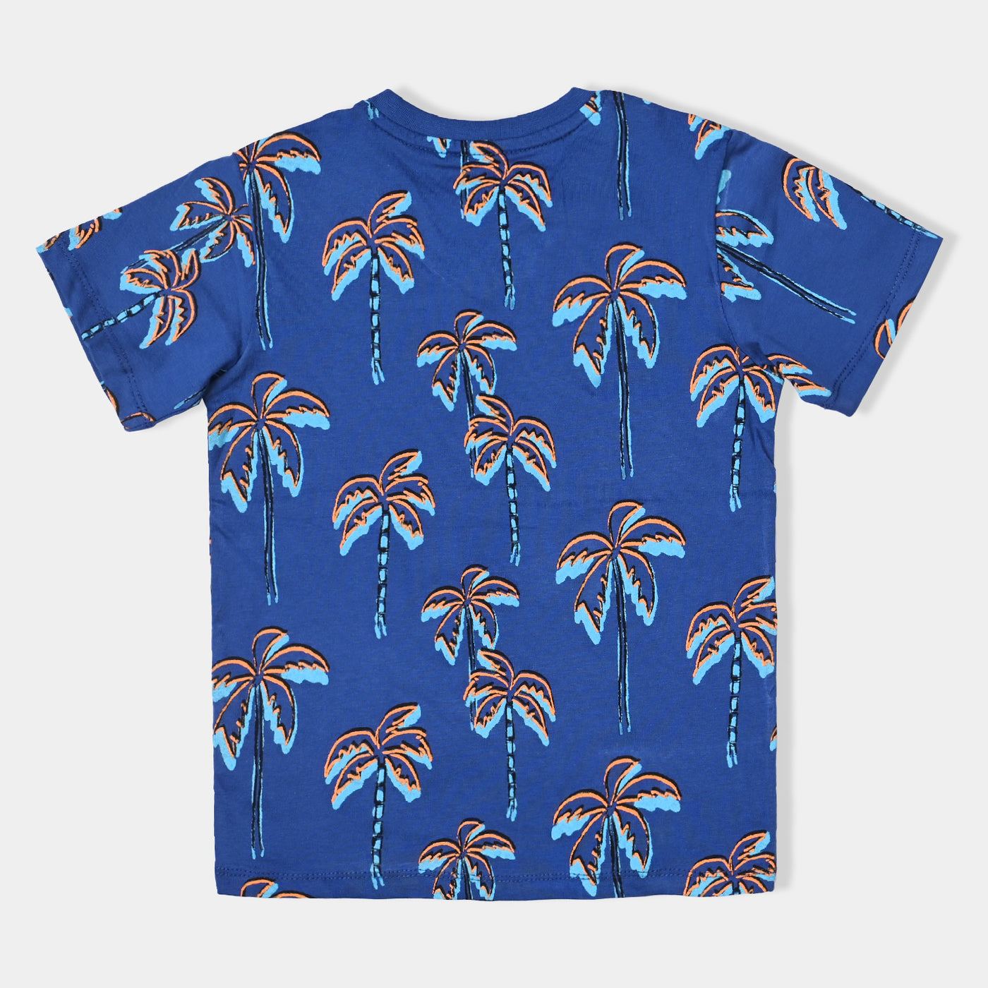 Boys Slub Jersey T-Shirt H/S Palm Trees-True Navy