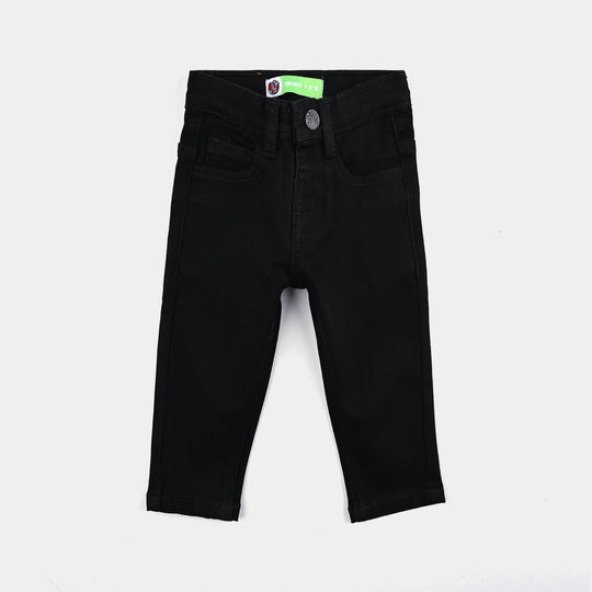 Infant Unisex Denim Stretch Basic Black Pant - BLACK