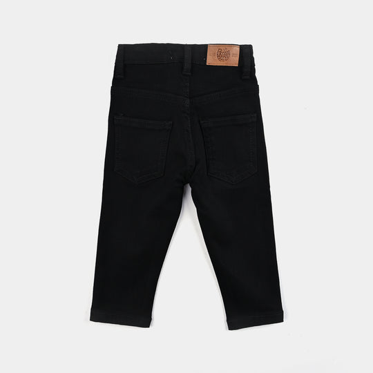Infant Unisex Denim Stretch Basic Black Pant - BLACK