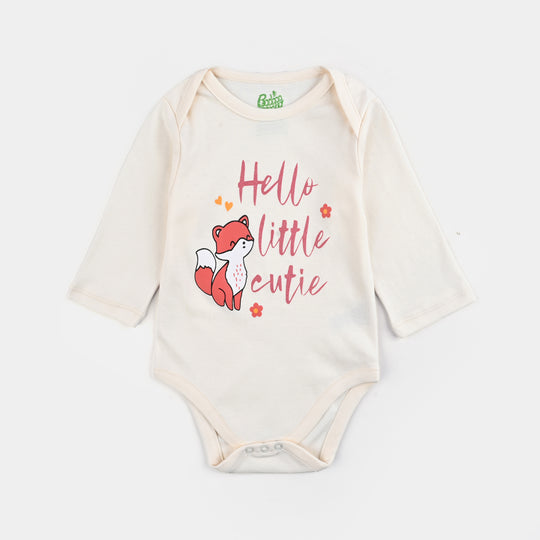 Infant Girls Cotton Interlock Romper F/S HELLO LITTLE CUTIE
