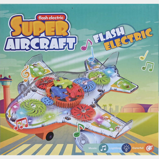 Electric Gear Plane With Light Music Toy For Kids